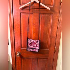 VTG 90s Elephant Festival cross body cloth purse. By Silver Stream.